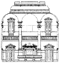 architectural drawing, Senate Chamber, State House, Annapolis, Maryland