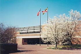 [Color photograph of Hall of Records]